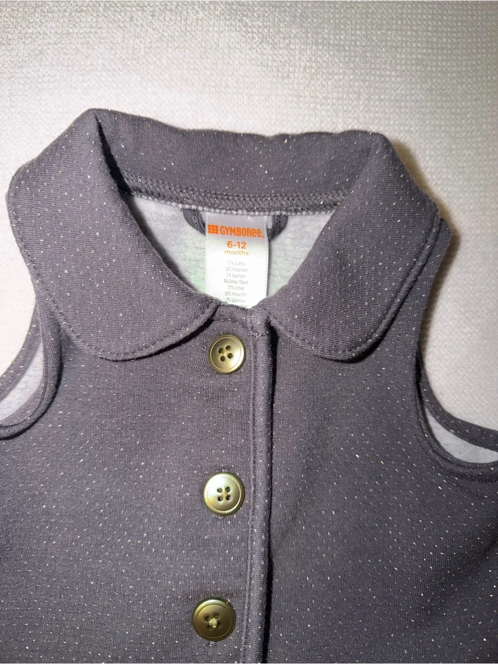 Gymboree Girls' Sparkle Peplum Vest - Gray
